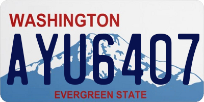 WA license plate AYU6407