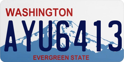 WA license plate AYU6413