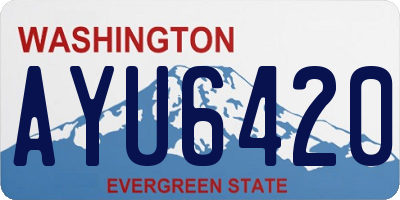 WA license plate AYU6420