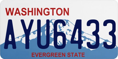 WA license plate AYU6433