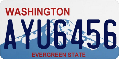 WA license plate AYU6456