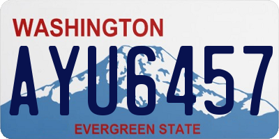 WA license plate AYU6457