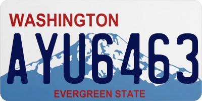 WA license plate AYU6463