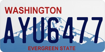 WA license plate AYU6477