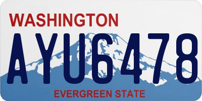 WA license plate AYU6478