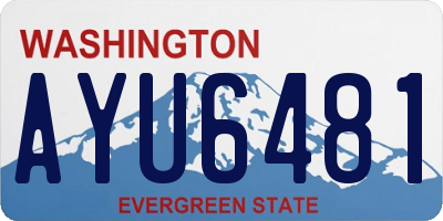 WA license plate AYU6481