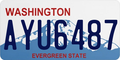 WA license plate AYU6487