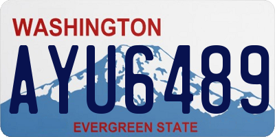 WA license plate AYU6489