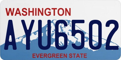 WA license plate AYU6502