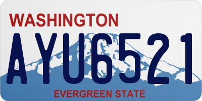 WA license plate AYU6521