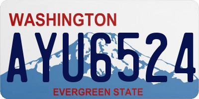 WA license plate AYU6524