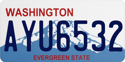 WA license plate AYU6532