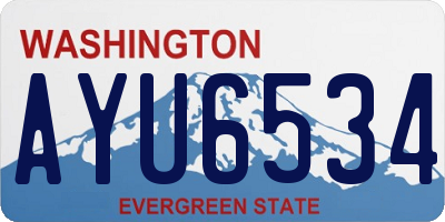 WA license plate AYU6534
