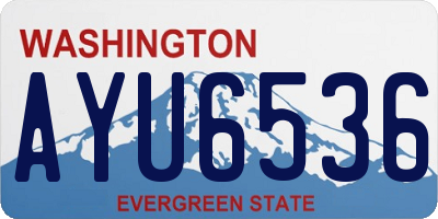 WA license plate AYU6536