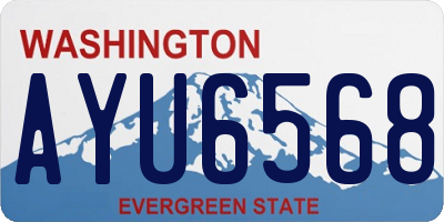 WA license plate AYU6568