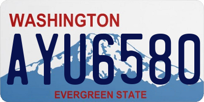 WA license plate AYU6580