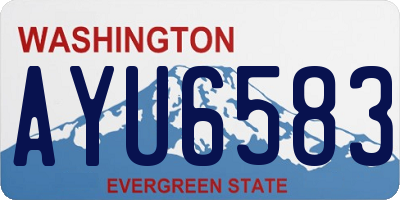 WA license plate AYU6583