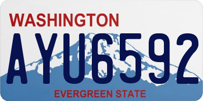 WA license plate AYU6592