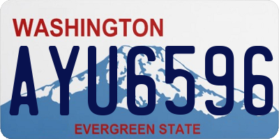 WA license plate AYU6596