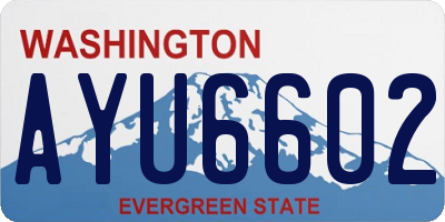WA license plate AYU6602