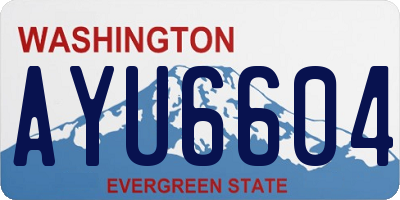 WA license plate AYU6604