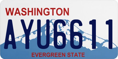 WA license plate AYU6611