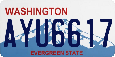 WA license plate AYU6617