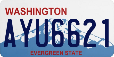 WA license plate AYU6621