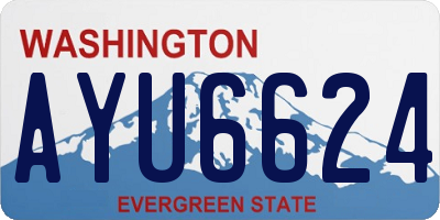 WA license plate AYU6624