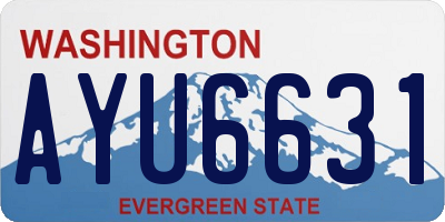 WA license plate AYU6631