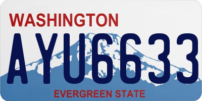 WA license plate AYU6633