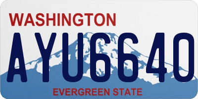 WA license plate AYU6640