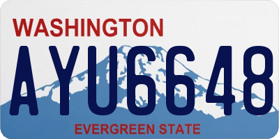WA license plate AYU6648