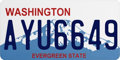 WA license plate AYU6649