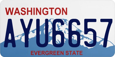 WA license plate AYU6657
