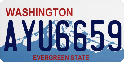 WA license plate AYU6659