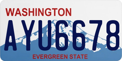 WA license plate AYU6678