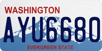 WA license plate AYU6680