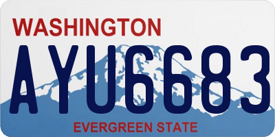 WA license plate AYU6683