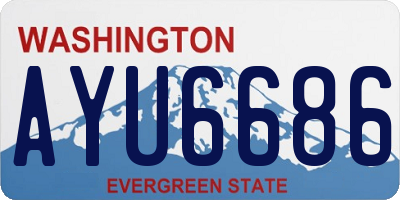 WA license plate AYU6686