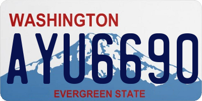WA license plate AYU6690