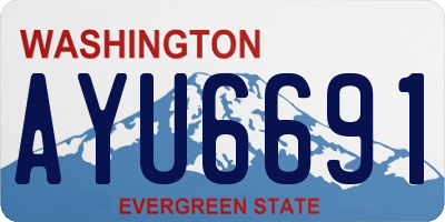WA license plate AYU6691