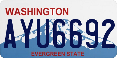 WA license plate AYU6692