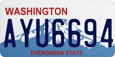 WA license plate AYU6694