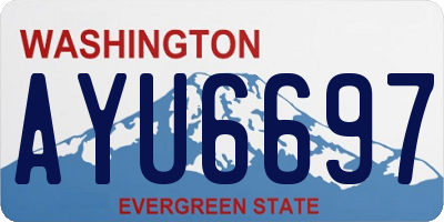 WA license plate AYU6697