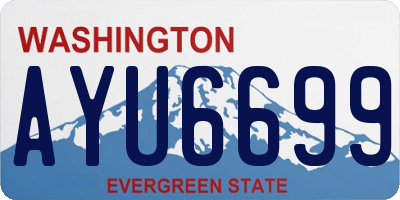 WA license plate AYU6699