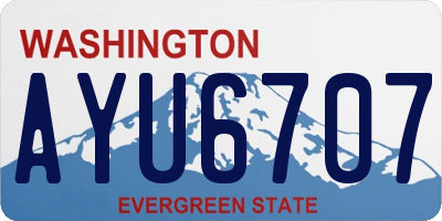 WA license plate AYU6707