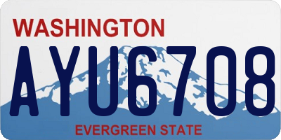 WA license plate AYU6708