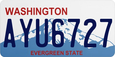 WA license plate AYU6727