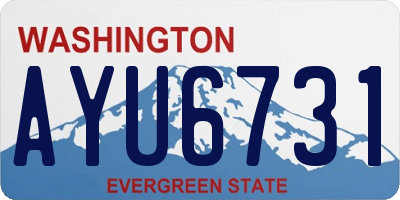 WA license plate AYU6731